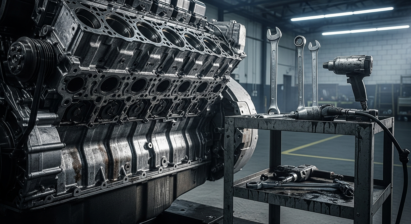 Semi truck engine repair